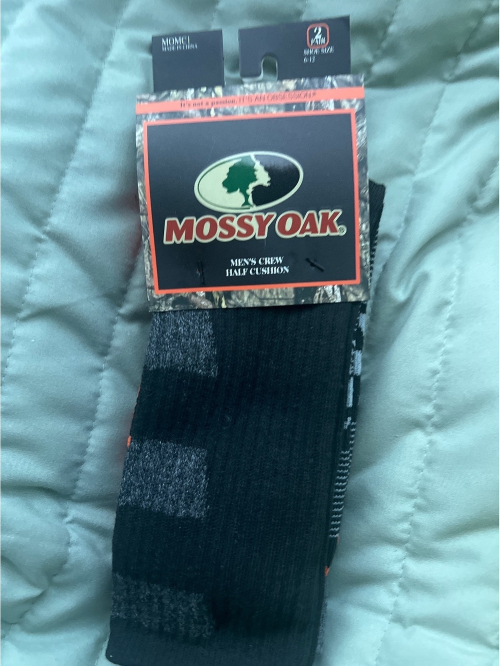 Mossy Oak Men's Crew Half Cushion Socks 2pk